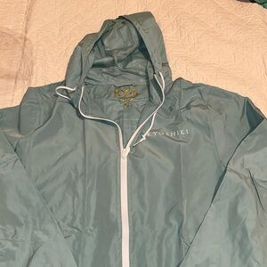 Baby blue rain jacket